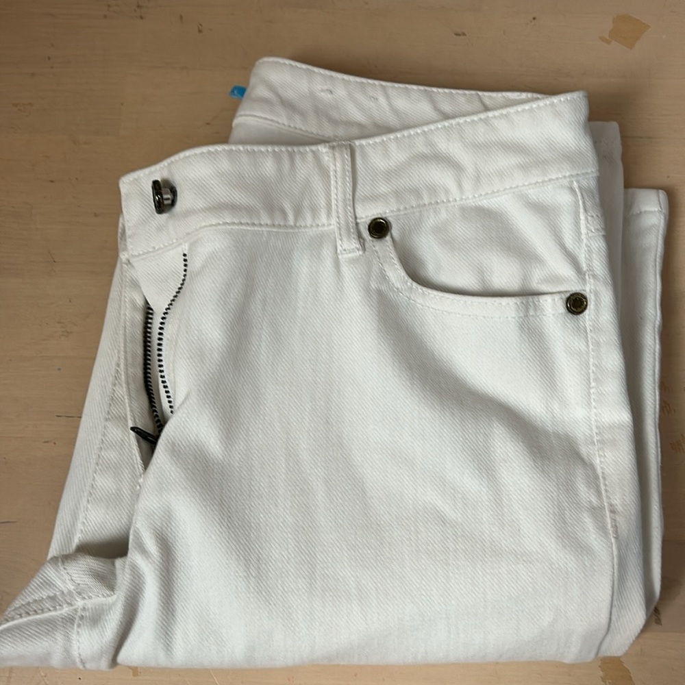 J. McLaughlin Cotton spandex white low rise zipper skinny jeans size 4